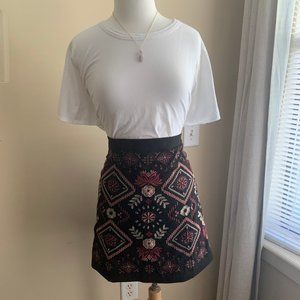 Black/Pink Printed Skirt